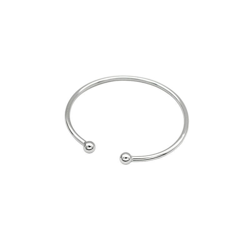 Vòng tay dạng hở mạ bạc thời trang đơn giản cá tính