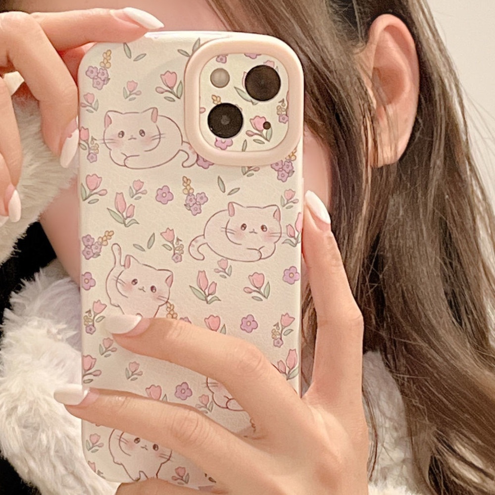 Ốp điện thoại silicon họa tiết mèo dễ thương cho IPhone 12 13 11 Pro Max X Xs Max Xr