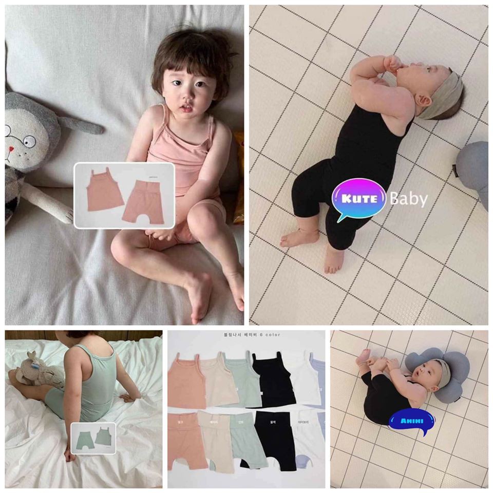 BỘ MINKYMOM thun lạnh 2 dây cạp cao