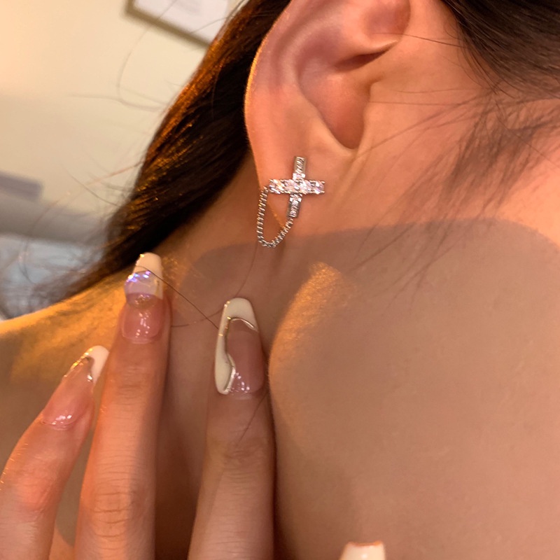 Bông Tai Chuỗi Chữ X Đính Đá Thời Trang 2022