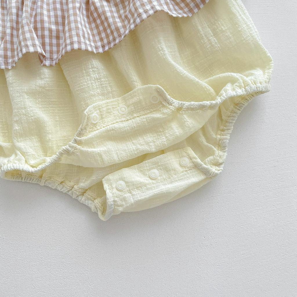 Áo liền quần họa tiết sọc kèm nón thời trang cho bé