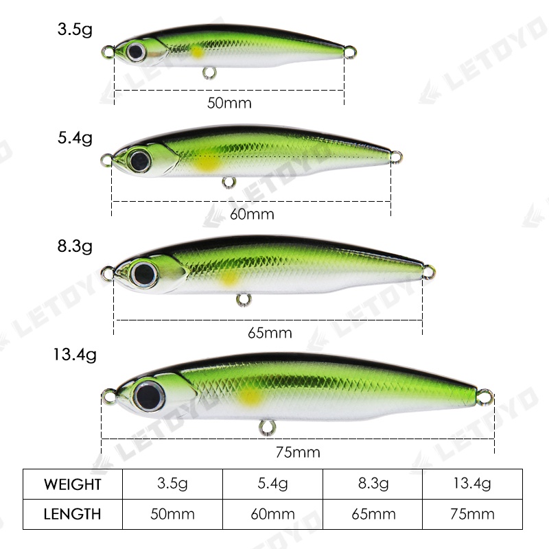Mồi Câu Cá Nhân Tạo 3.5g / 5.4g / 8.3g / 12g Chất Lượng Cao