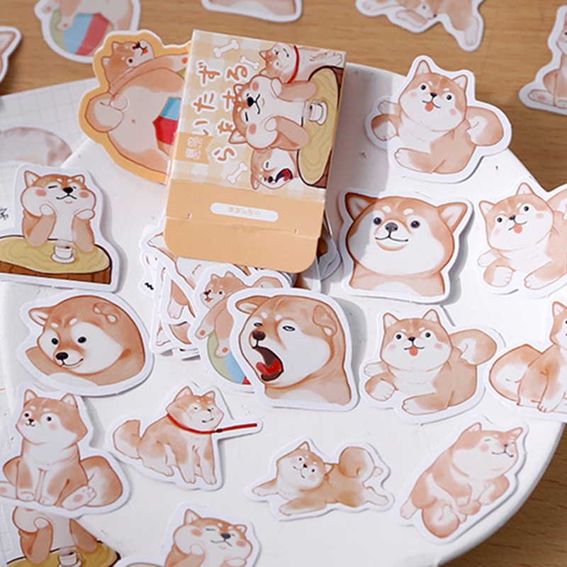 Set 45 miếng dán trang trí nhật ký hình động vật dễ thương