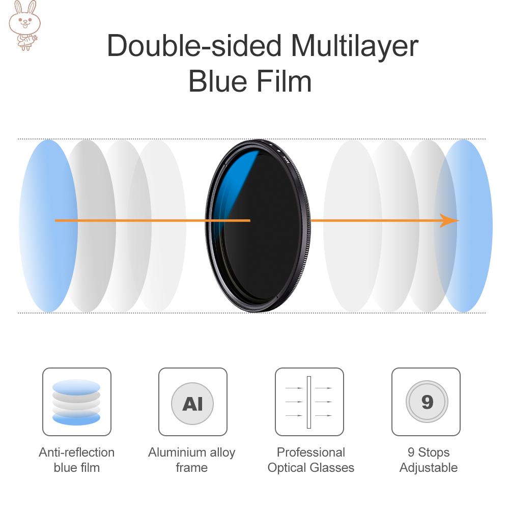 Only♥K&F CONCEPT 82mm Ultrathin Variable ND Filter ND2 to ND400 Adjustable Neutral Density Filter Compatible with  EF 24-70mm f/2.8L II USM, 16-35mm f/2.8L III USM Lens