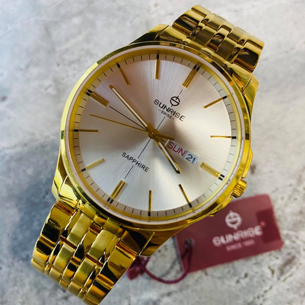 Đồng hồ Sunrise nam chính hãng Nhật Bản M1143.SA.G.T - kính saphire chống trầy - bảo