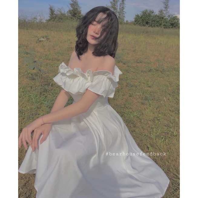 � ĐẦM TRẮNG PRINCESS TRỄ VAI CÔNG CHÚA � VÁY TRẮNG CÔNG CHÚA BÈO VAI �