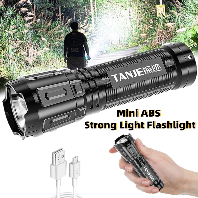 Đèn Pin LED Mini Có Thể Sạc Lại Bằng Cổng Usb Chất Lượng Cao Dùng Khi Đi Leo Núi/Cắm Trại Khẩn Cấp