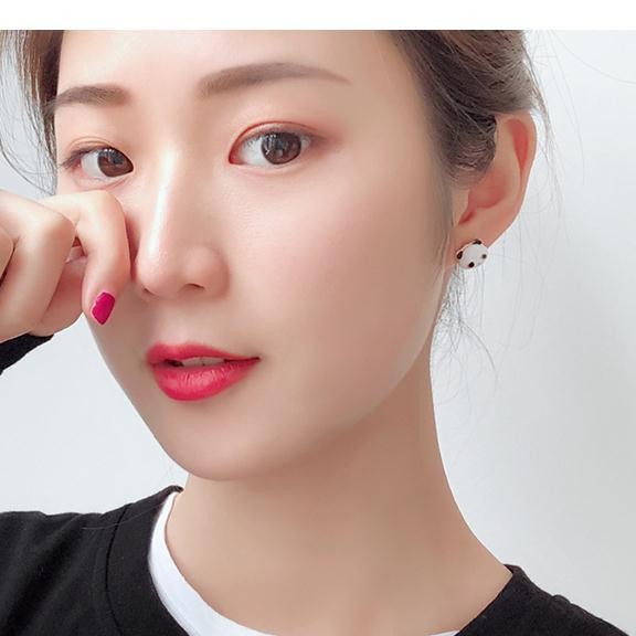 Bông tai hình gấu trúc bạc 925 dễ thương