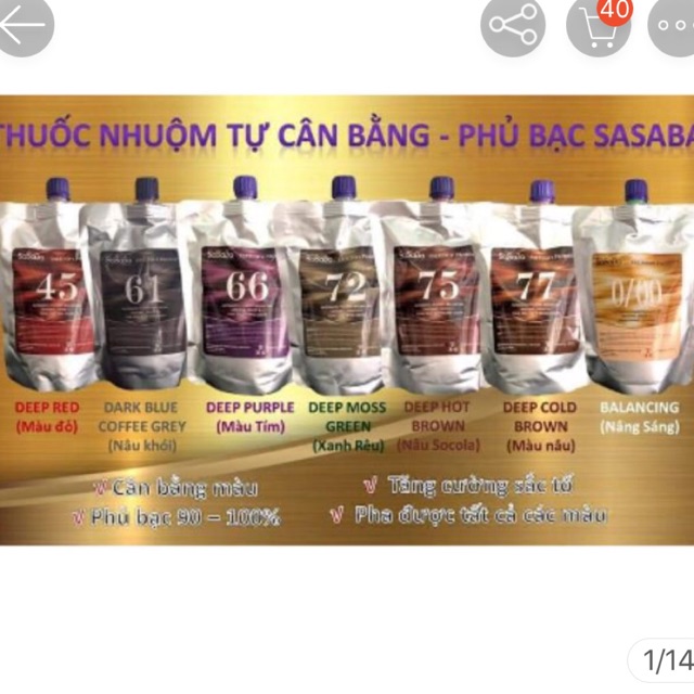 MÀU NHUỘM TỰ CÂN BẰNG - PHỦ BẠC  SASABA 450ml