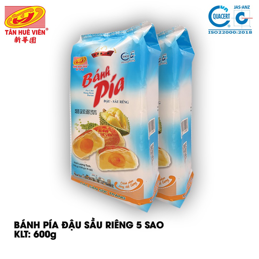 Bánh Pía Đậu Sầu riêng Tân Huê Viên loại 5 sao 600g x 4 cái