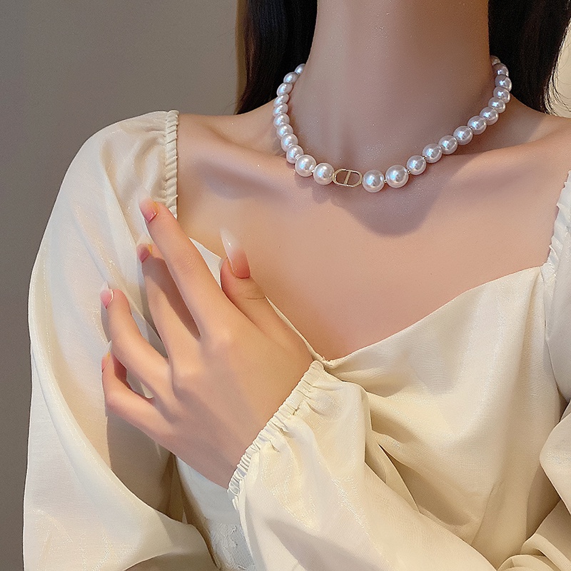 Vòng Cổ Choker Đính Hạt Ngọc Trai Thời Trang Cho Nữ
