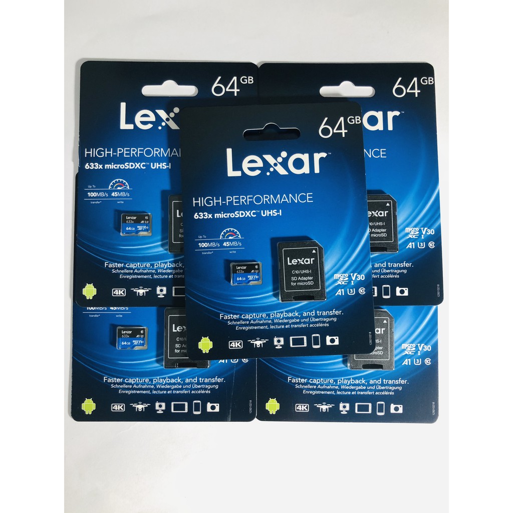 Thẻ nhớ micro Lexar Professional 633x dung lượng 128G-64G-32G và Sandic 128G