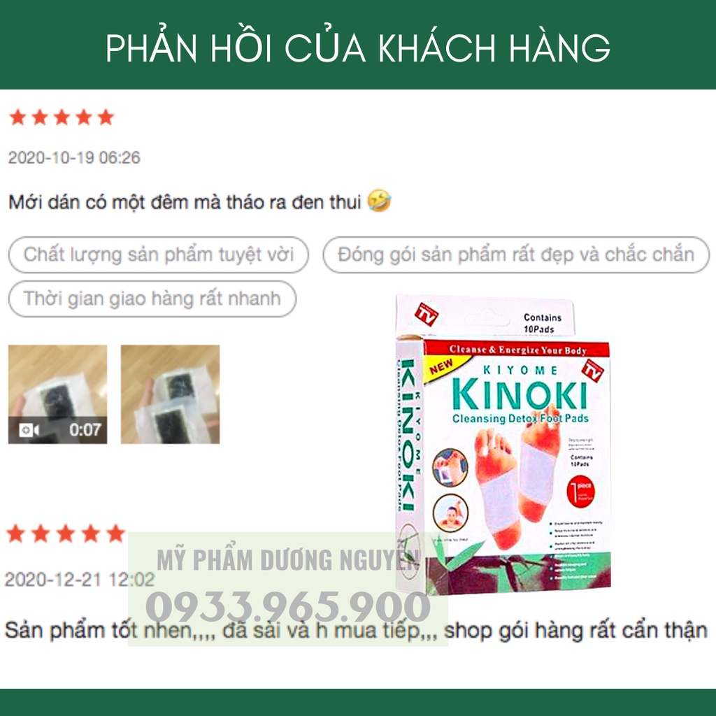 Miếng Dán Chân Thải Độc Nhật Bản Kinoki Detox Foot Patch 10 Miếng/Hộp