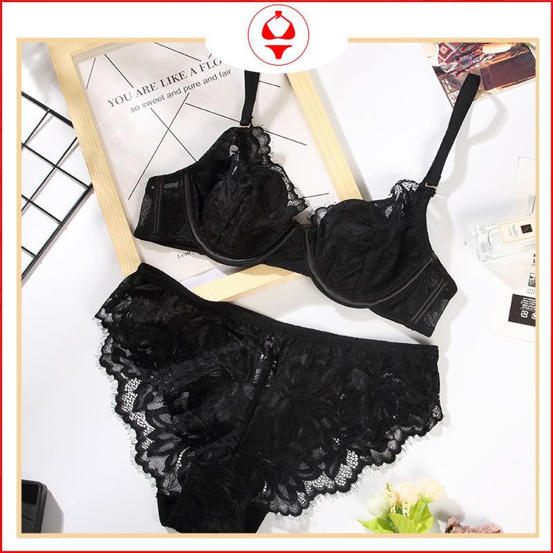Bộ đồ lót ⚡kèm quà tặng ⚡ Set đồ lót cao cấp  khuy vàng ren mút mỏng có gọng C1219 | BigBuy360 - bigbuy360.vn