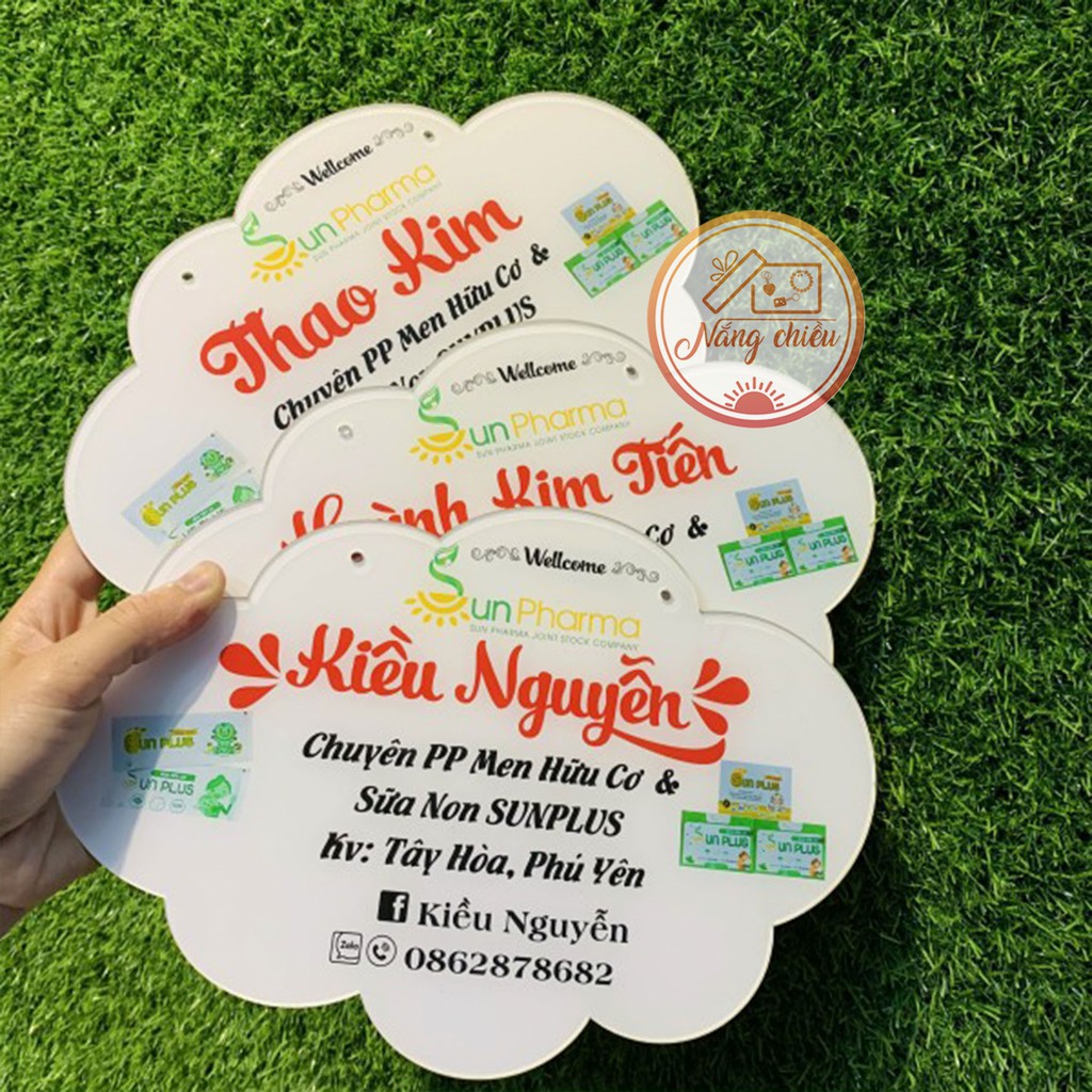 Biển hiệu mica treo shop - Bảng hiệu Decor mẫu ghép Mèo thần tài xinh xắn - Free thiết kế