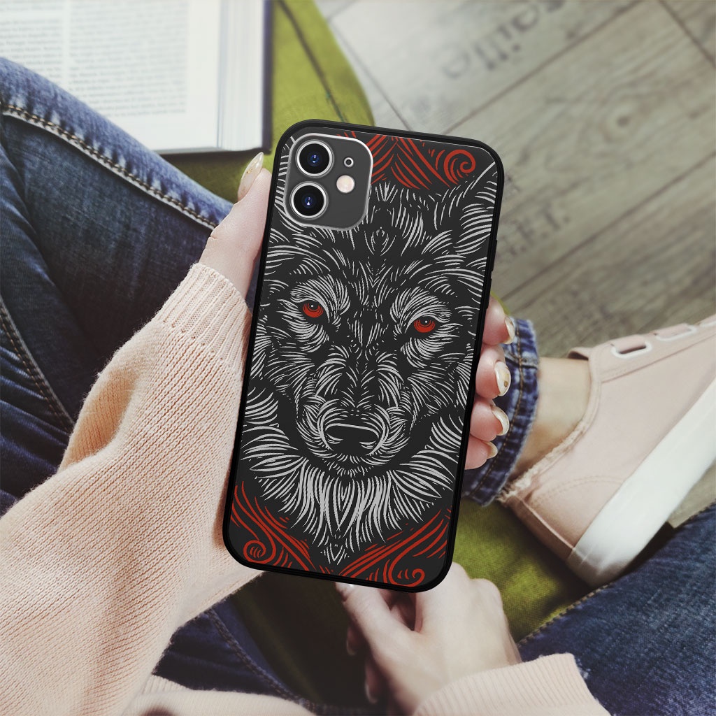 Ốp Lưng iphone sói xám mắt đỏ thấy ghê chống sốc loài xin ECOMEX dòng 6 7 8 Plus 11 12 13 mini Pro Max X Xr MYS20220523