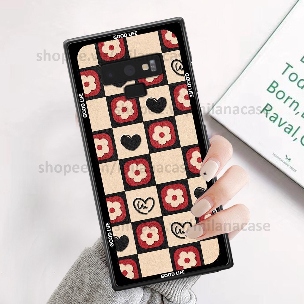 Ốp Samsung Note 9 in hình caro trái tim siêu đẹp, siêu nét đầy phong cách cá tính