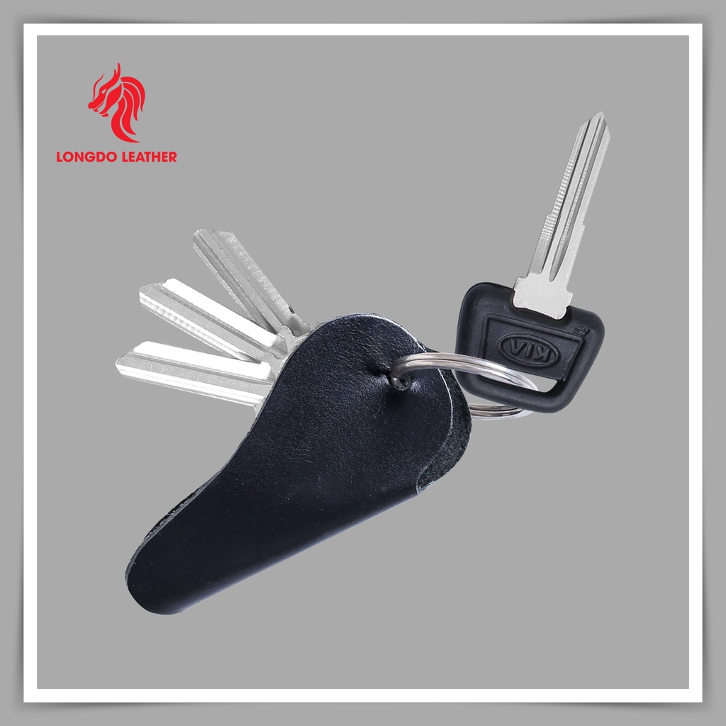 Móc chìa khóa da bò - Cam kết da bò thật 100% - Hàng chính hãng thương hiệu Longdo Leather - MK02
