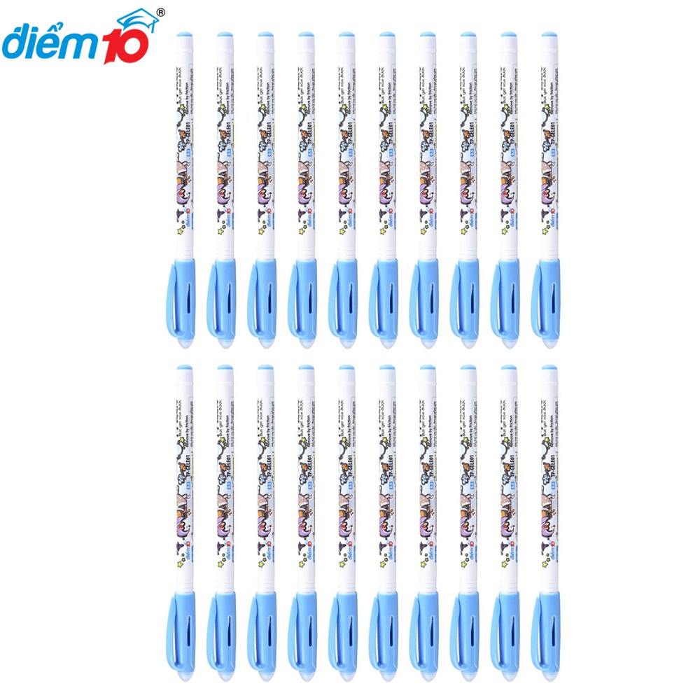 Combo 20 Bút Gel xóa được Thiên Long TP-GELE01 ngòi 0.5mm mực xanh/đen/tím bút viết trơn mượt, có gôm trên nắp