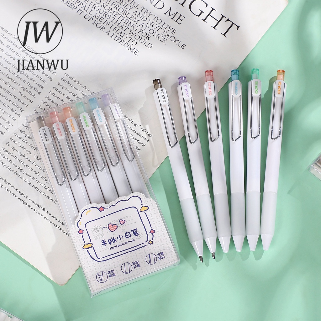 Set 6 Bút Đánh Dấu 0.6 / 1.0mm Dùng Trang Trí Sổ Tay DIY