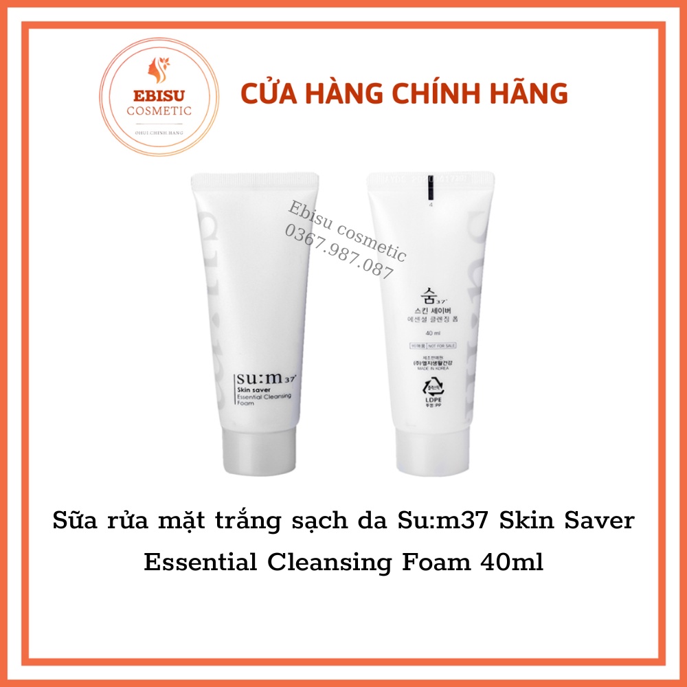 Sữa rửa mặt trắng sạch da Su:m37 Skin Saver Essential Cleansing Foam 40ml