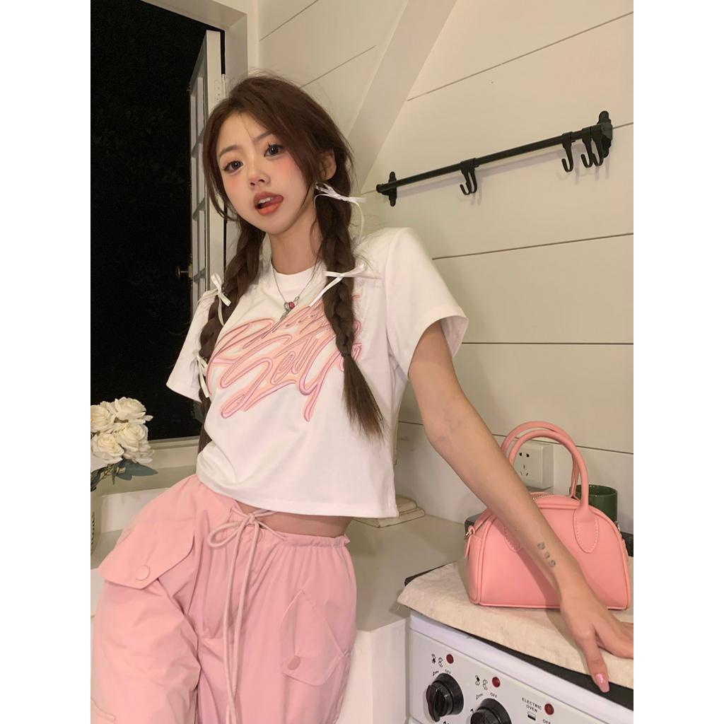 Áo Thun Tay Ngắn Cổ Tròn Thêu Họa Tiết Phong Cách Mùa Hè Mới 63682