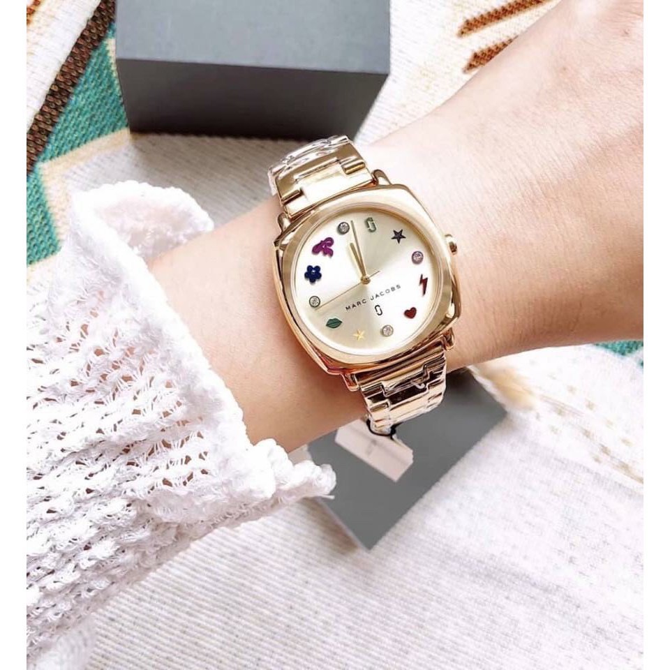 Đồng hồ nữ marc jacobs MJ3549 size 34mm màu vàng kèm hộp hãng