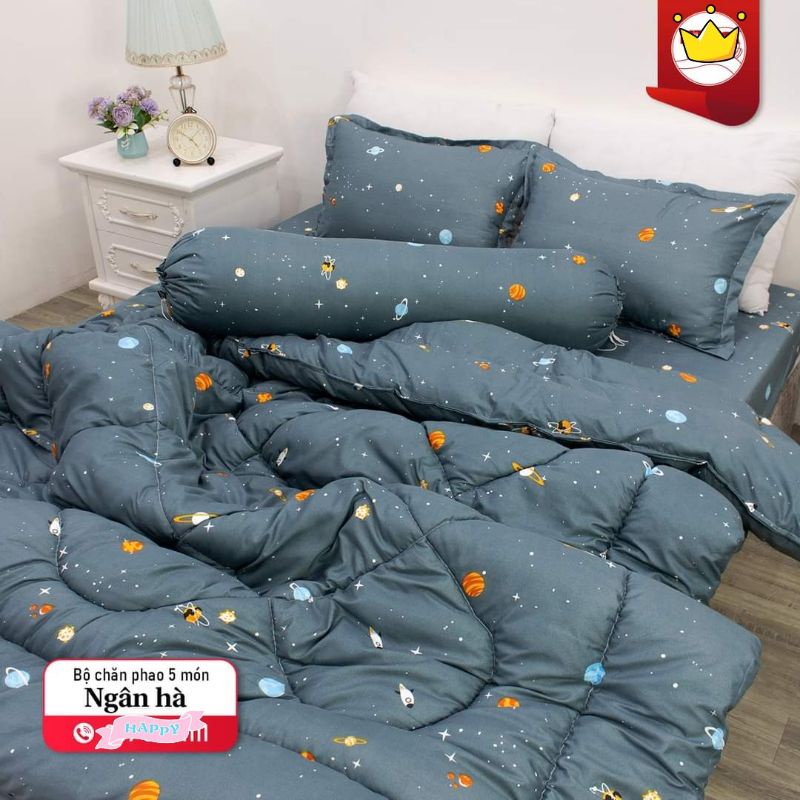[ GIÁ HUỶ DIỆT] Trọn bộ chăn phao 5 món ga gối poly thương hiệu chăn bông như hình | BigBuy360 - bigbuy360.vn