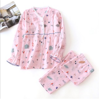 Bộ đồ bầu và sau sinh họa tiết hoa lá BD080120