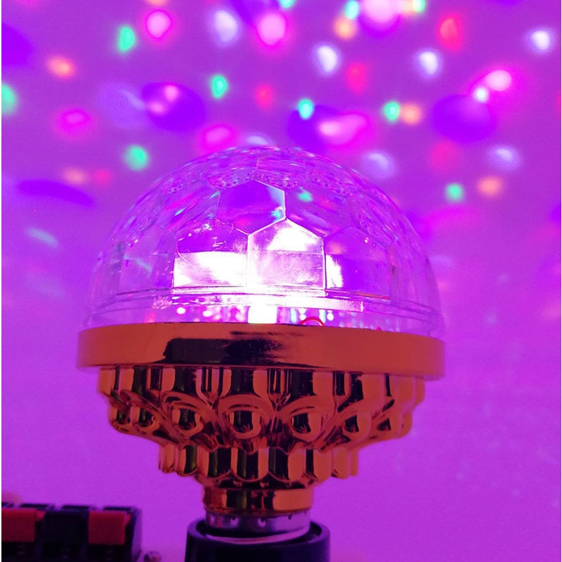 Bóng đèn LED sân khấu 6W RGB E27 hình quả cầu pha lê xoay được