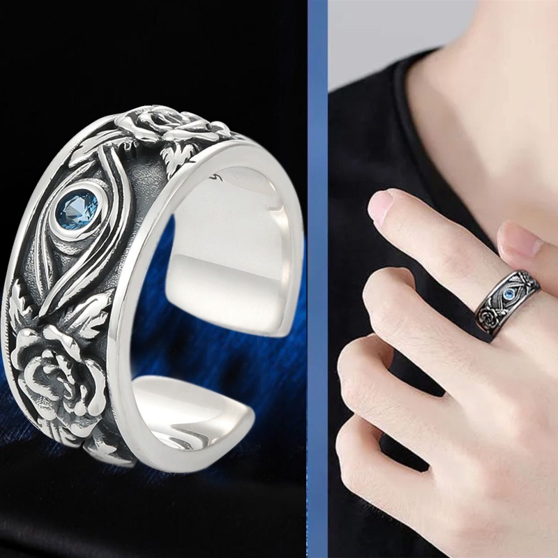 Nhẫn nam nữ tròn unisex Kuu Studio màu bạc thời trang đơn giản chất Titan đẹp không gỉ - Nhẫn ROSE