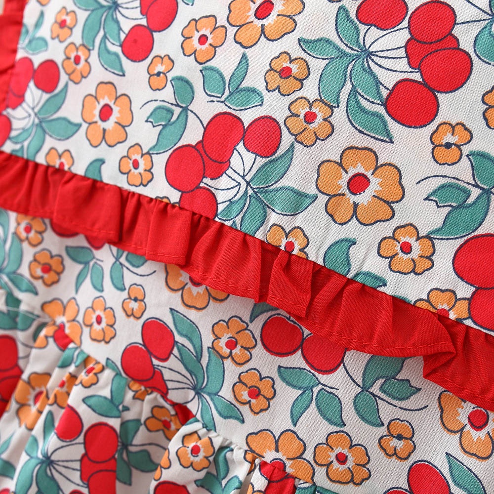 Đầm công chúa BEAR LEADER AH6414 vải cotton in hoa thời trang hè cho bé gái sơ sinh