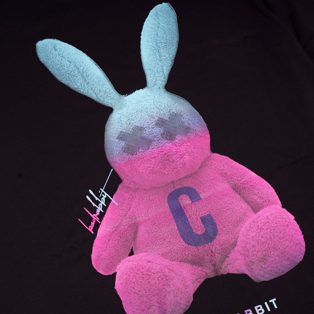 Áo Thun Tay Lỡ Phom Rộng, Unisex nam nữ 45-80kg,Thỏ Rabbit.C Hồng Xanh XXK | BigBuy360 - bigbuy360.vn