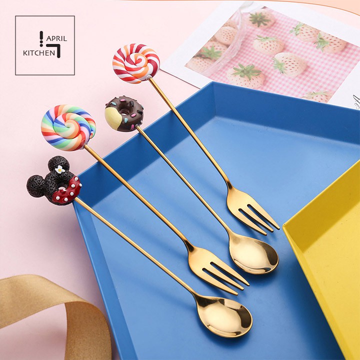 Muỗng inox mini dễ thương dùng ăn bánh điểm tâm ăn nhẹ chất liệu thép không gỉ MNI04