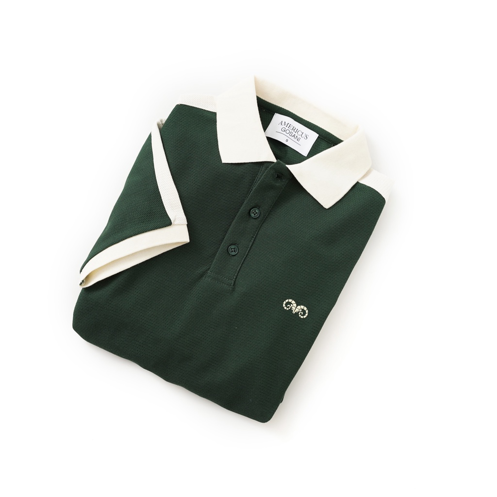 A/G  Polo Nam Có Cổ NEW LINE Xanh Rêu Và Kem Phom SLimfit Chất Liệu Cotton Thoáng Mát Không Nhăn | BigBuy360 - bigbuy360.vn