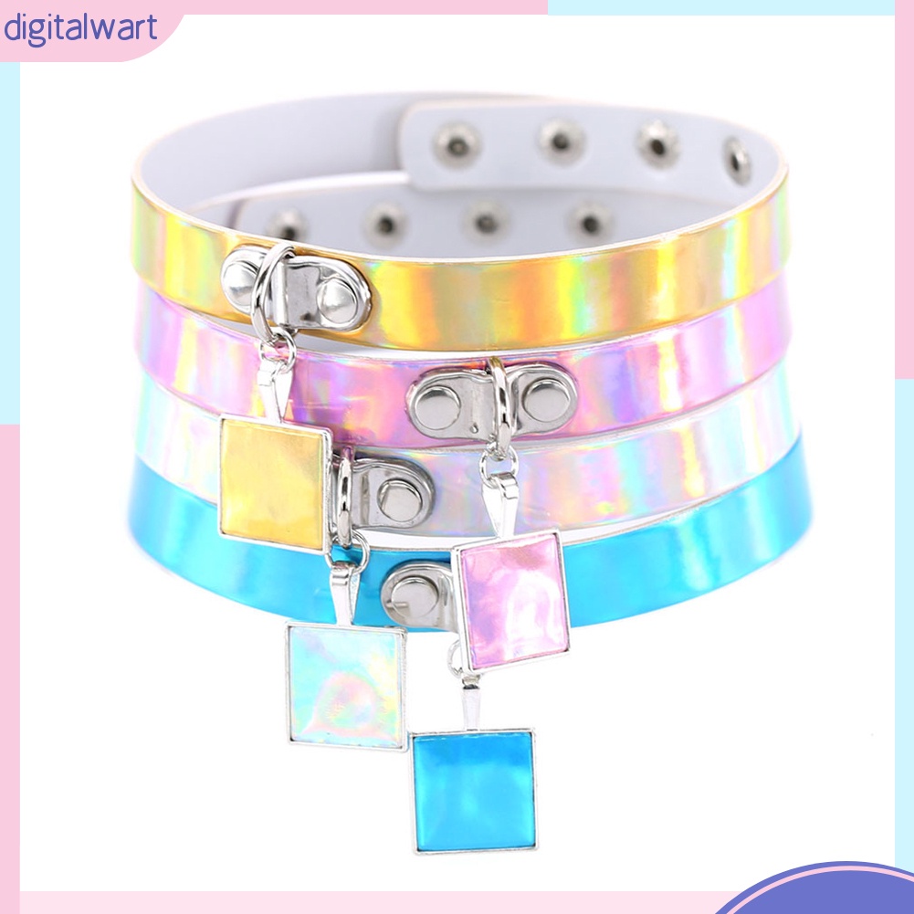 Vòng cổ choker mặt thánh giá màu hologram cá tính trẻ trung dành cho nữ
