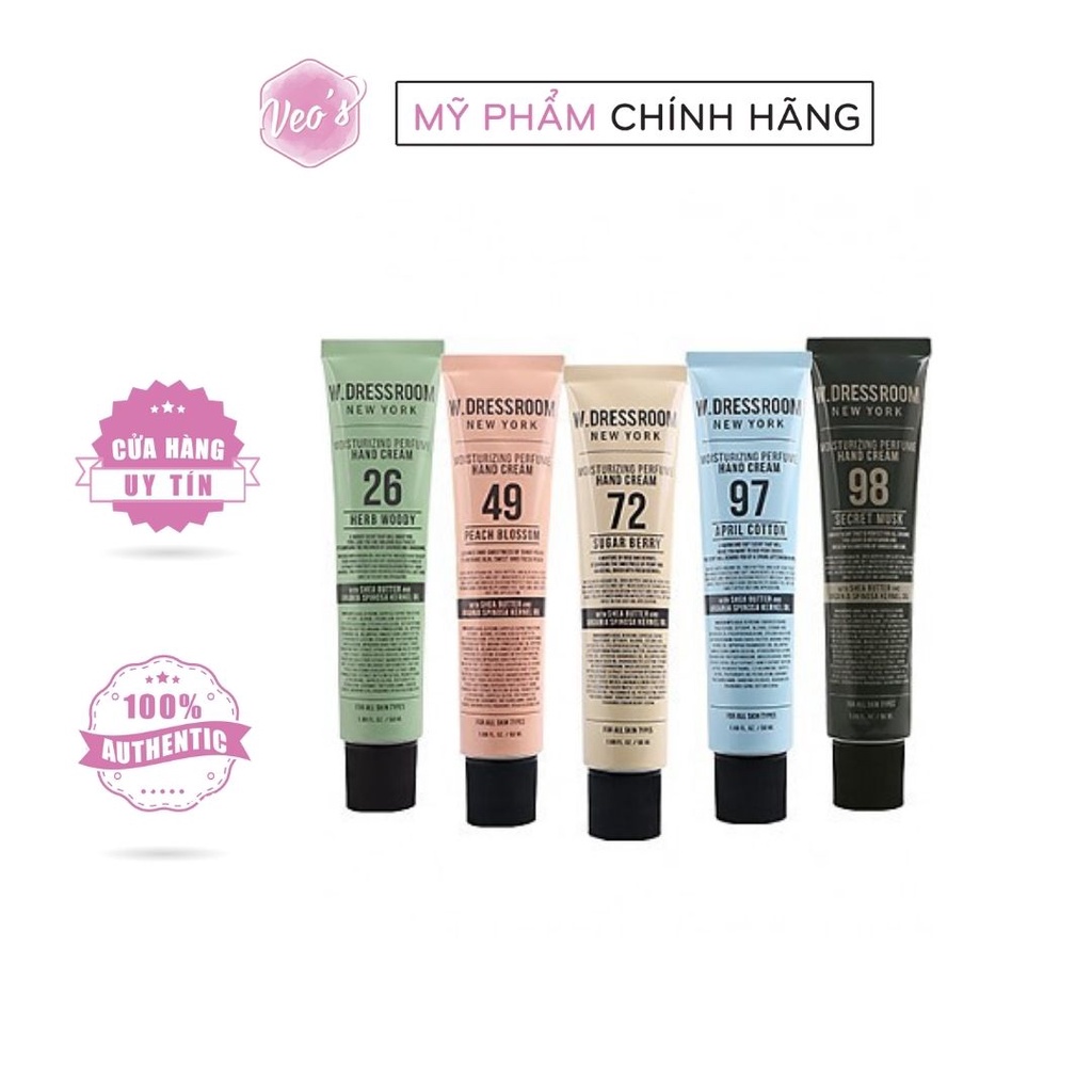 Kem dưỡng da tay giữ ẩm hương nước hoa W.Dressroom Moisturizing Perfume Hand Cream 50ml