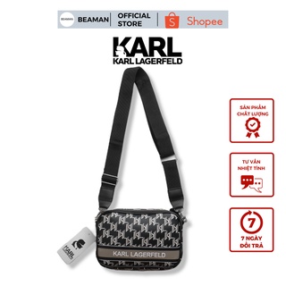 Túi đeo chéo unisex karl họa tiết monogram kt 21x14x6cm da simily cao cấp chống nước hàng full tem tag