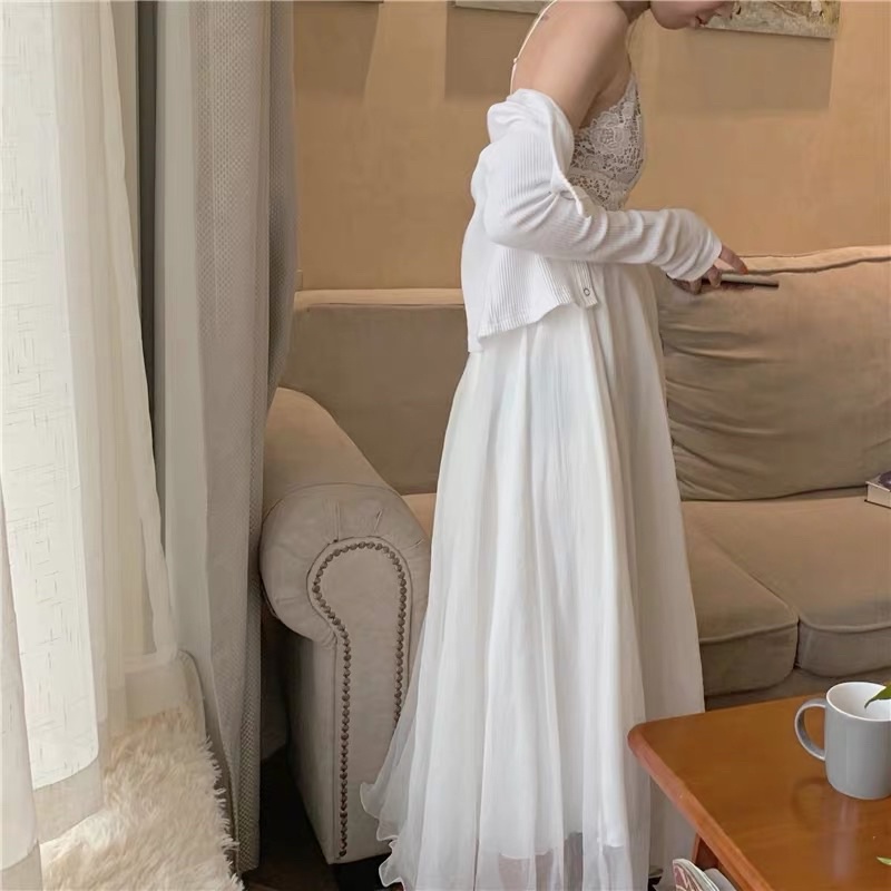 Chân váy voan midi chất voan bóng bồng bềnh 2 lớp hàng Quảng Châu - CRABE FASHION