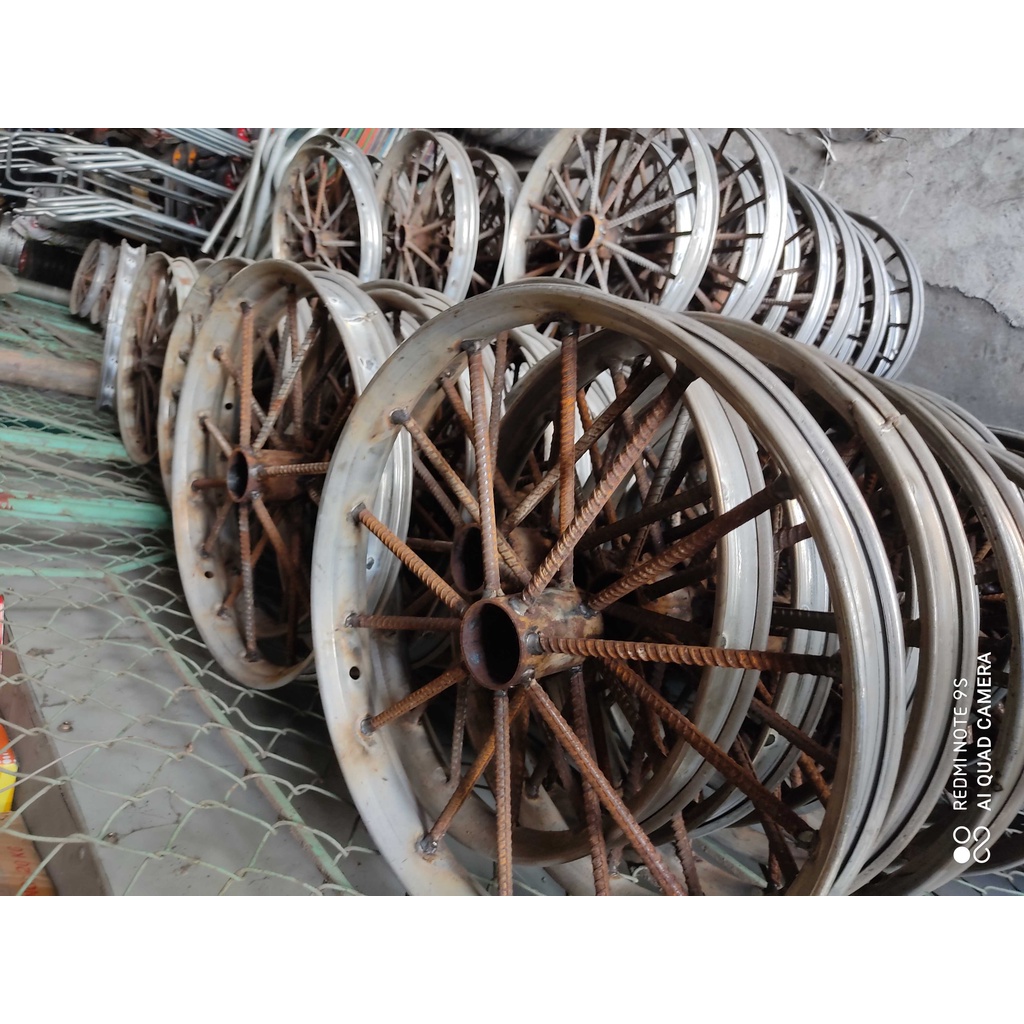 Vành xe cải tiến 14 nan  Bánh xe cao su  Vành xe kéo