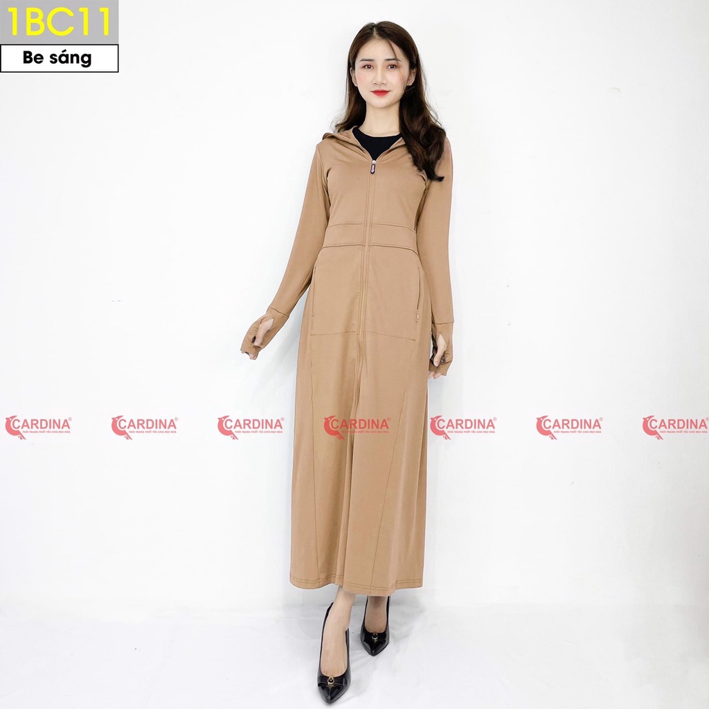 Áo Chống Nắng Nữ Toàn thân cao cấp CHÍNH HÃNG CARDINA Liền Thân 2 Lớp Dáng Dài làm mát cơ thể, thơm khử mùi