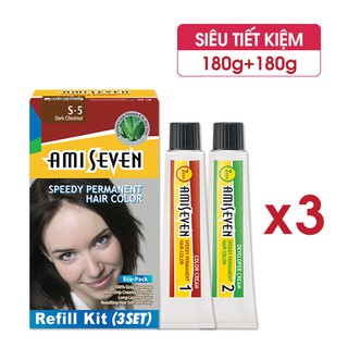 Nhuộm phủ bạc dược thảo số S5 Hạt dẻ đậm - Nhanh 7 phút SIÊU TIẾT KIỆM (180g + 180g)