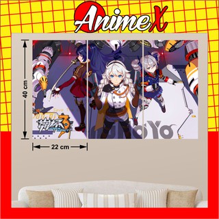 Combo 3 bức tranh poster A3 Honkai Impact 3rd miHoYo áp phíchgame anime trang trí nhà cửa by AnimeX