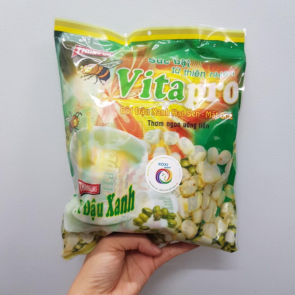 Bột đậu xanh hạt sen mật ong Vitapro thơm ngon uống liền
