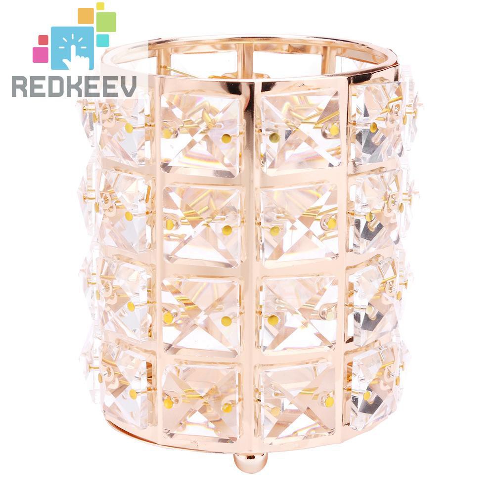 (Hàng Mới Về) Ống Đựng Cọ Trang Điểm Màu Kim Loại Lấp Lánh Phong Cách Châu Âu 1.13