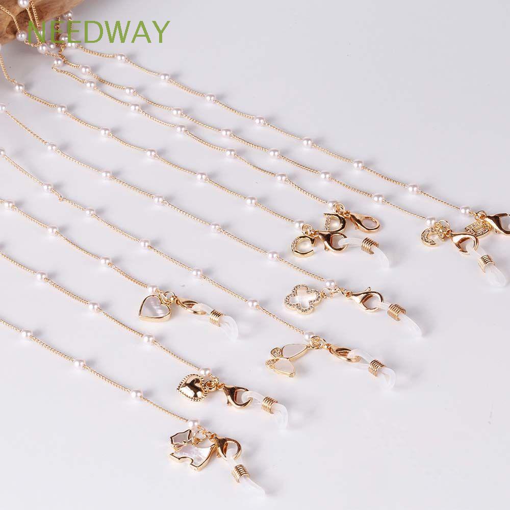 NEEDWAY Face protectionNecklace Pearl protectionChains Sunglasses Cords protectionLanyards Eyeglasses Chain Butterfly Letters Love Eyewear Jewelry Neck Straps Unisex protectionCord Holders