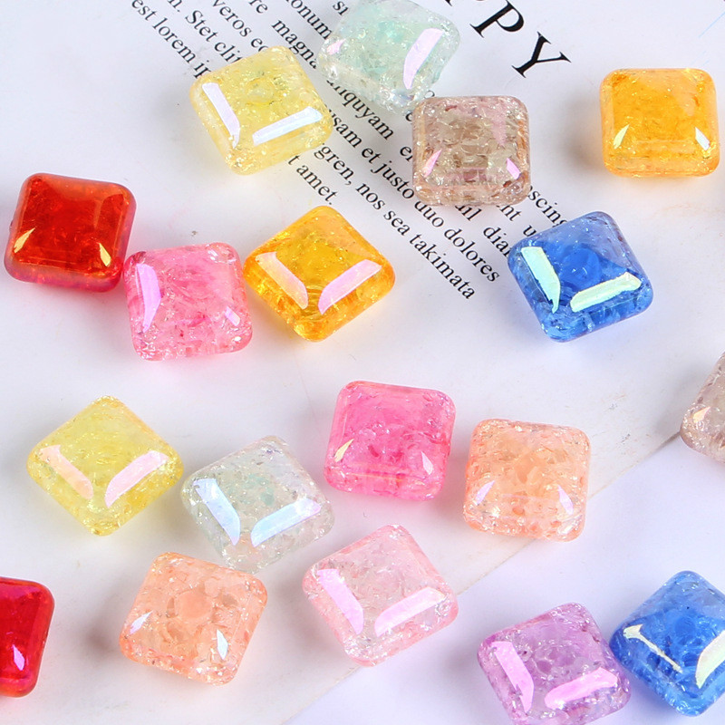 Hạt xâu acrylic làm trang sức hình vuông DIY cho trẻ em