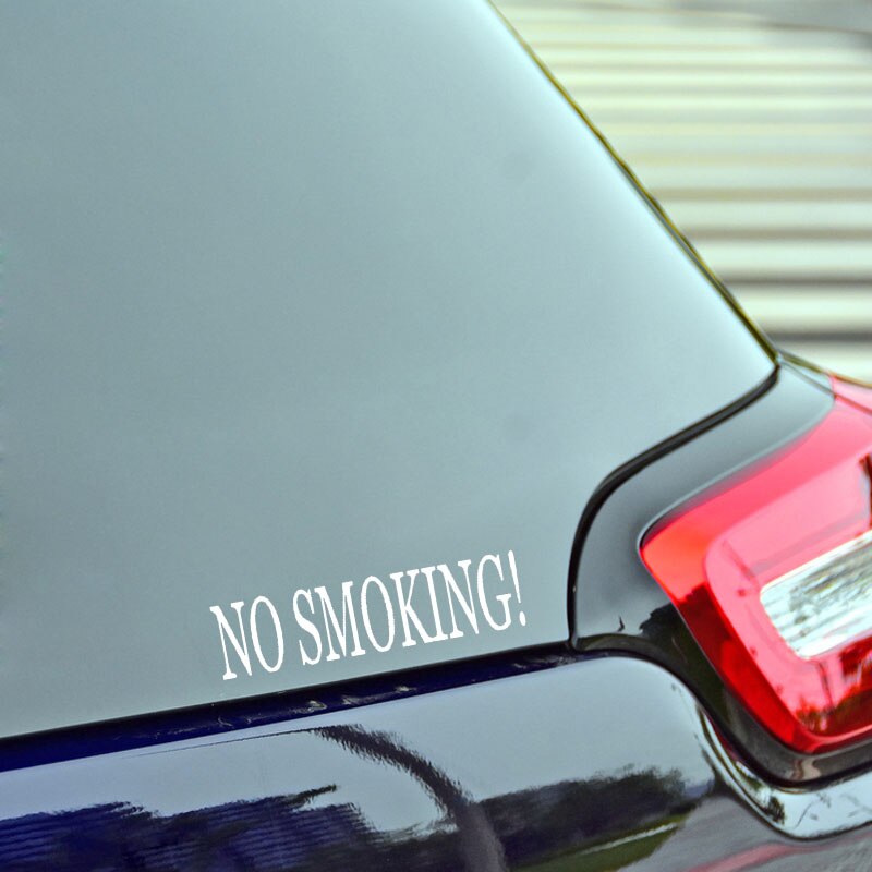 Decal dán trang trí xe hơi hoạ tiết NO SMOKING! bằng chất liệu vinyl kích thước 17.6cm*4.4cm