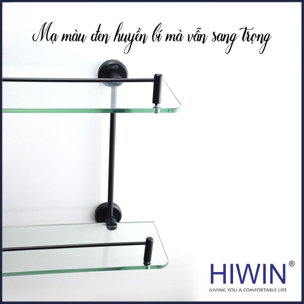 Kệ kính 2 tầng để đồ phòng tắm inox 304 mạ đen HIWIN Y-542A