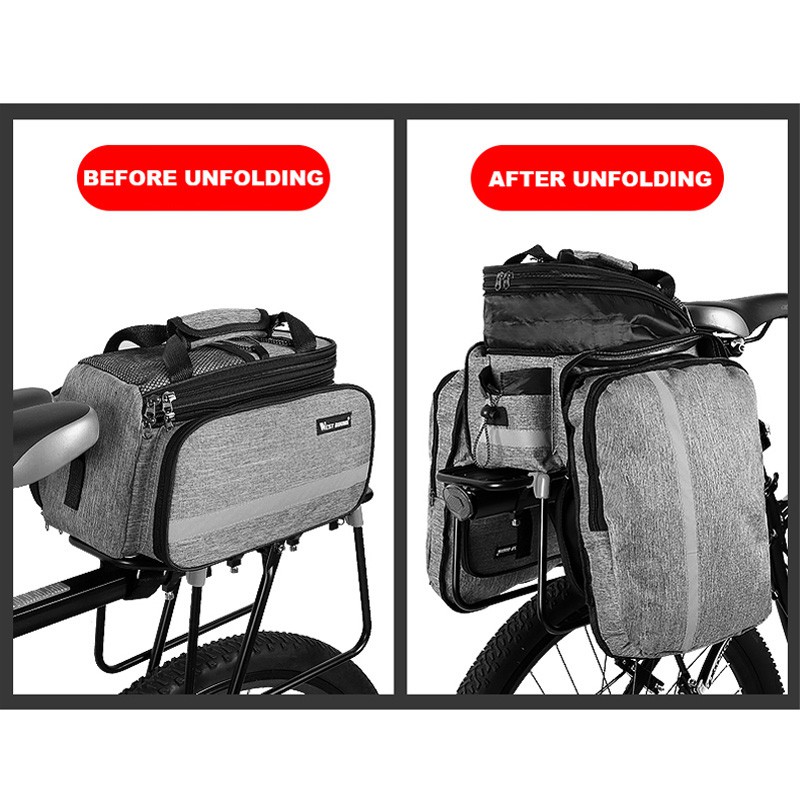 Túi đựng đồ gắn yên xe đạp leo núi WEST BIKING cỡ lớn chống thấm nước tiện lợi